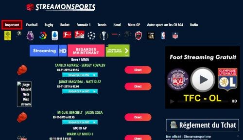 Site streaming sport ! Meilleur site pour regarder du sport gratuitement